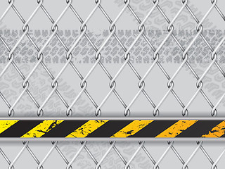 Image showing Abstract industrial background with wired fence