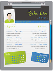 Image showing Cool  cv resume with clipboard and pencil