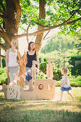 Image showing female family playing with the children