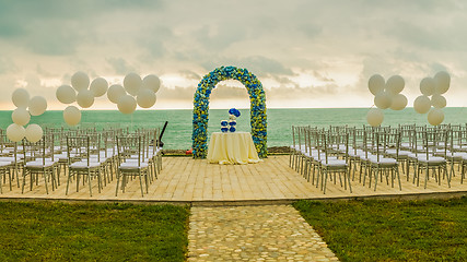 Image showing beach wedding arch