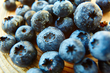 Image showing Freshly picked blueberries