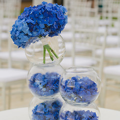 Image showing wedding set up in garden inside beach