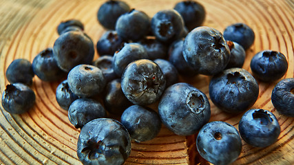 Image showing Freshly picked blueberries