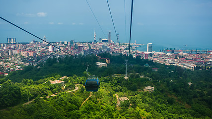 Image showing BATUMI, GEORGIA - JULY 20: view from the cabin cableway