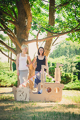 Image showing female family playing with the children