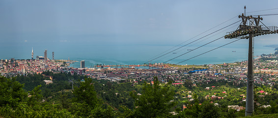 Image showing BATUMI, GEORGIA - JULY 20: view from the cabin cableway