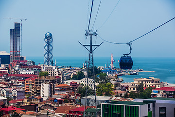 Image showing BATUMI, GEORGIA - JULY 20: view from the cabin cableway