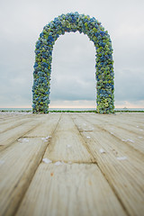 Image showing beach wedding arch