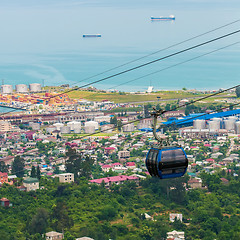 Image showing BATUMI, GEORGIA - JULY 20: view from the cabin cableway