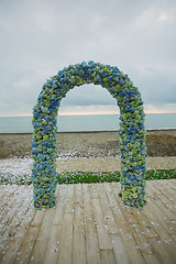 Image showing beach wedding arch