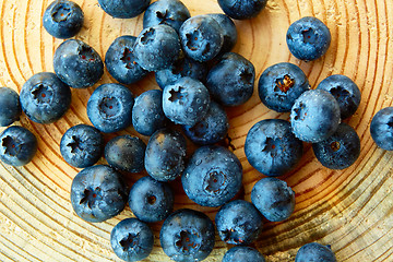 Image showing Freshly picked blueberries