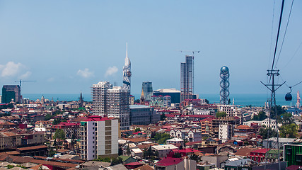 Image showing BATUMI, GEORGIA - JULY 20: view from the cabin cableway