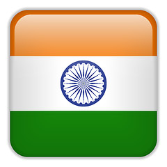 Image showing India Flag Smartphone Application Square Buttons