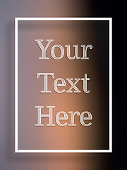 Image showing Blur text frame violet black and orange background