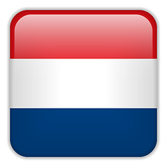 Image showing Netherlands Flag Smartphone Application Square Buttons
