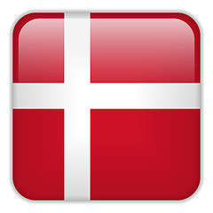 Image showing Denmark Flag Smartphone Application Square Buttons