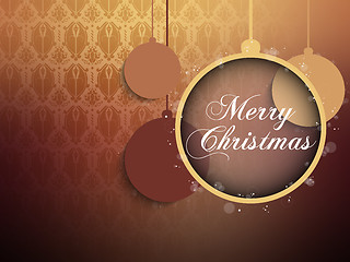 Image showing Merry Christmas Retro Brown Background Ball