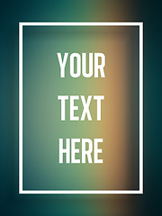 Image showing Blur text frame blue green and orange background
