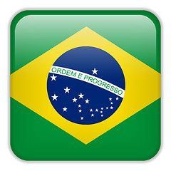 Image showing Brazil Flag Smartphone Application Square Buttons