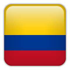 Image showing Colombia Flag Smartphone Application Square Buttons