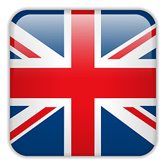 Image showing United Kingdom England Flag Smartphone Application Square Button