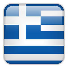 Image showing Greece Flag Smartphone Application Square Buttons