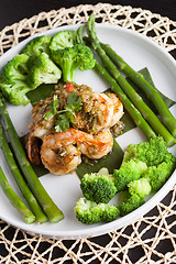 Image showing Shrimp Scampi with Vegetables