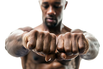 Image showing Man Showing Fists and Knuckles