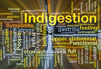 Image showing Indigestion background concept glowing