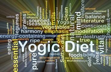 Image showing Yogic diet background concept glowing