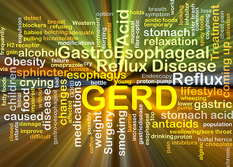 Image showing GERD background concept glowing