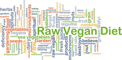 Image showing Raw vegan diet background concept