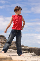 Image showing Child outdoors in the summer sun