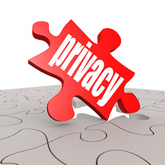 Image showing Privacy word with puzzle background
