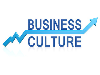 Image showing Business culture with blue arrow