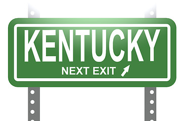 Image showing Kentucky green sign board isolated