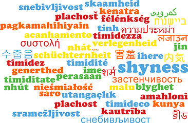 Image showing Shyness multilanguage wordcloud background concept