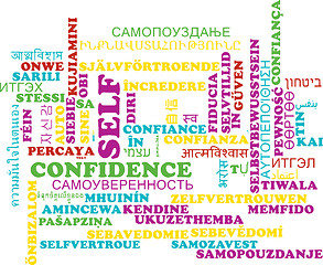 Image showing Self-confidence multilanguage wordcloud background concept