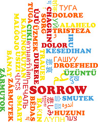 Image showing Sorrow multilanguage wordcloud background concept