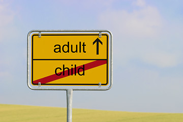 Image showing sign child adult