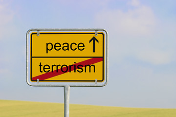 Image showing Sign terrorism peace