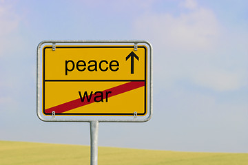 Image showing Sign war peace