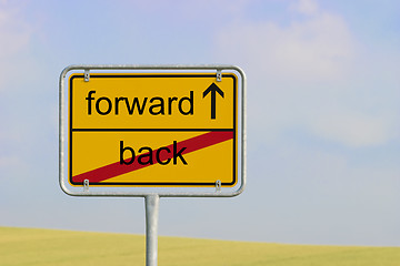 Image showing Sign back forward