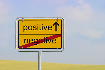 Image showing Sign negative positive