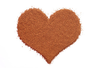 Image showing Instant coffee granules in a heart shape