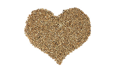 Image showing Hemp seeds in a heart shape