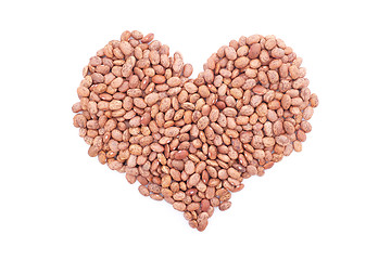 Image showing Pinto beans in a heart shape