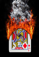 Image showing Playing card with fire and smoke