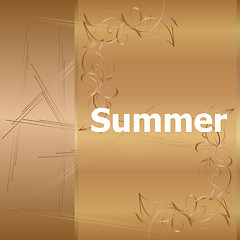 Image showing Summer time. summer word on golden luxury background, summer holidays