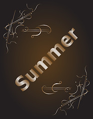 Image showing Retro styled summer calligraphic design card, vintage holiday ornament